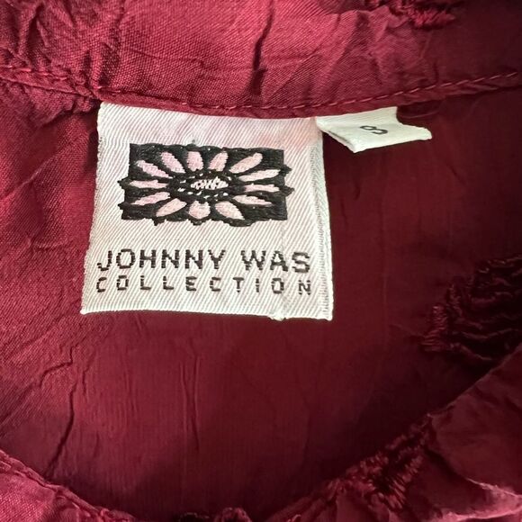 Johnny Was Lace Floral Semi Sheer Collar Button Front Top - Picture 4 of 9